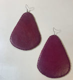 Handmade Leather Triangular Earring
