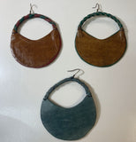 Handmade Leather Earring Basket Style