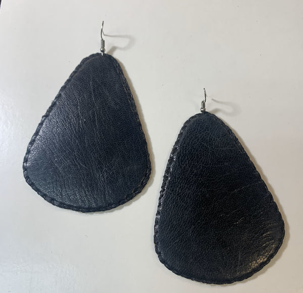 Handmade Leather Triangular Earring