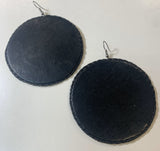 Handmade Leather Round Geometric Earrings