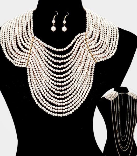 Pearl Collar Necklace Body Jewelry