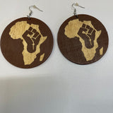 Wooden Disc Earring