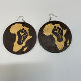 Wooden Disc Earring