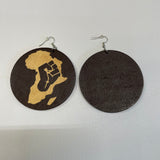 Wooden Disc Earring