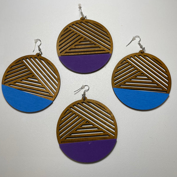 Color block Wood Earrings