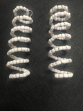 Memory Wire Spiral Beaded Design Earrings