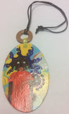 Hand Painted Canvas Necklaces - Oval Designs